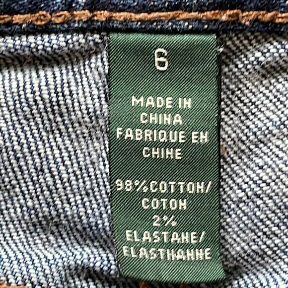 Ralph Lauren LRL Ripped Jean Shorts 5 pocket Dark Wash Destroyed Womens Size 6 - Picture 11 of 11